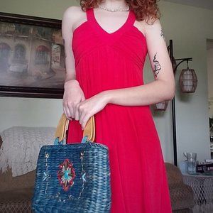 Calvin Klein Red Halter Dress